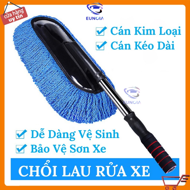 Cọ chổi dẹt nano lau chùi xe ô tô - chổi rửa xe hơi - chổi vệ sinh - chổi lau chùi làm sạch xe - điều chỉnh được độ dài
