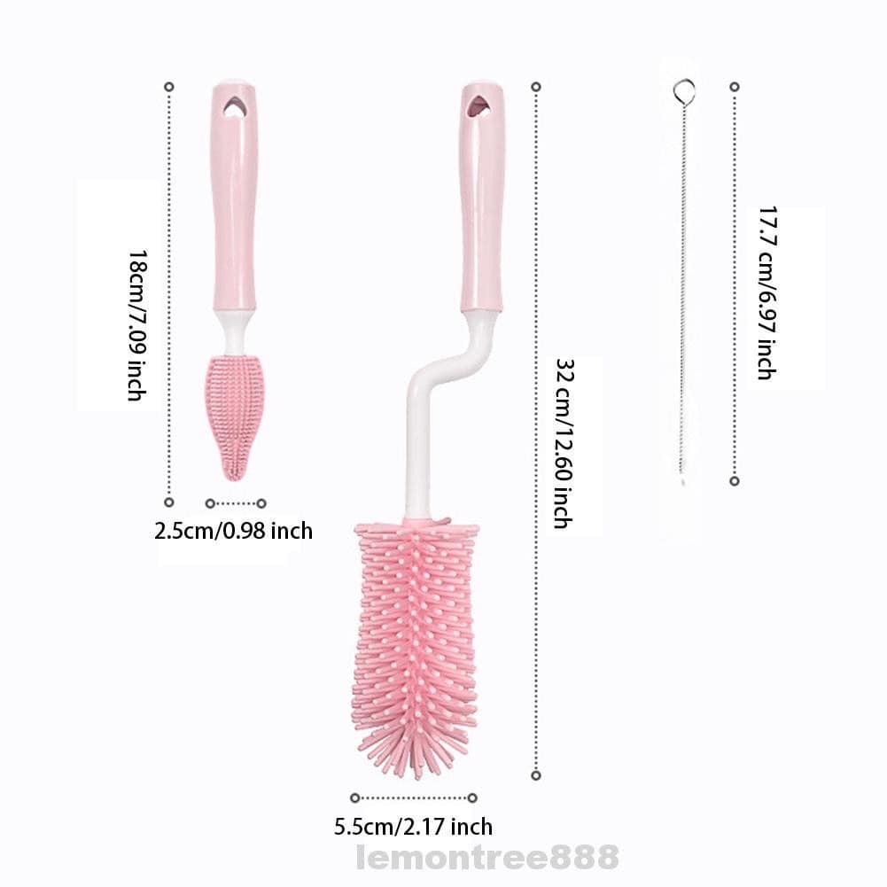 Bộ cọ bình sữa, núm ti silicon 3 chi tiết