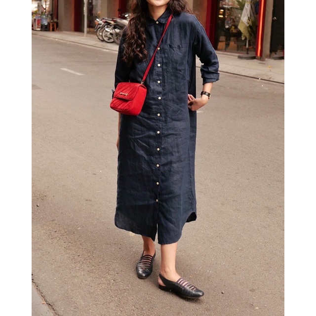 DE PLAGE - ĐẦM SƠ MI LINEN