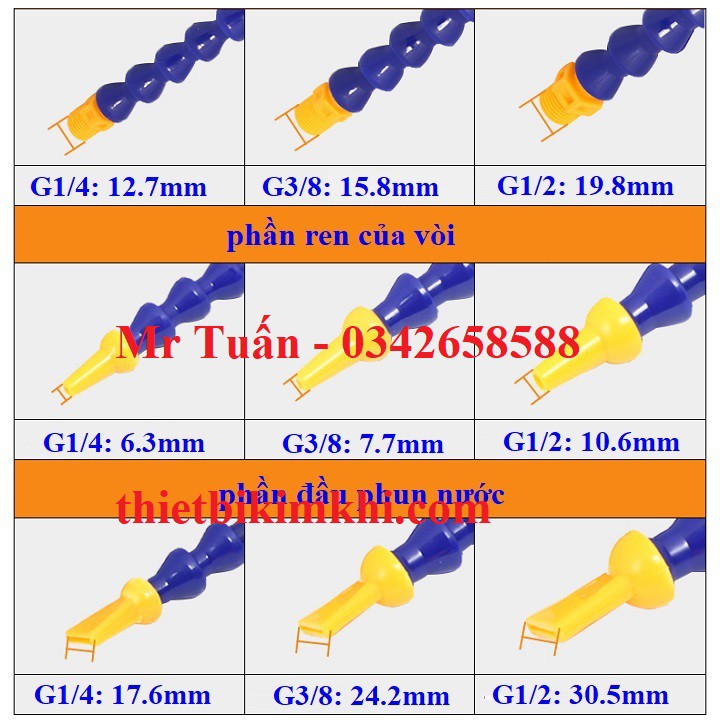 Vòi tưới nguội 1/4 inch ren 12mm có khóa