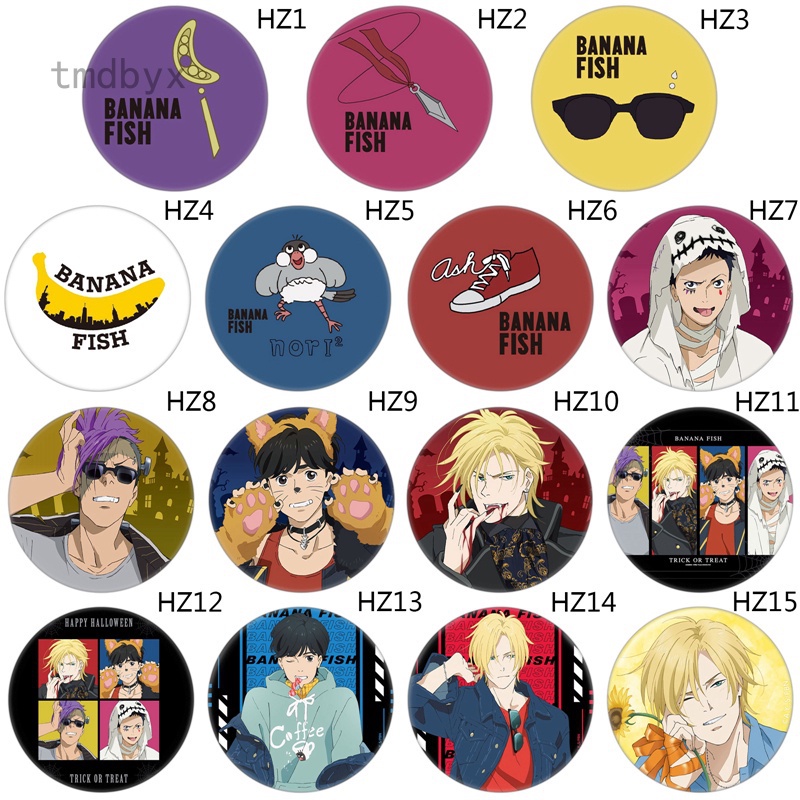 1 huy hiệu cài áo hình nhân vật anime BANANA FISH Eiji Ash