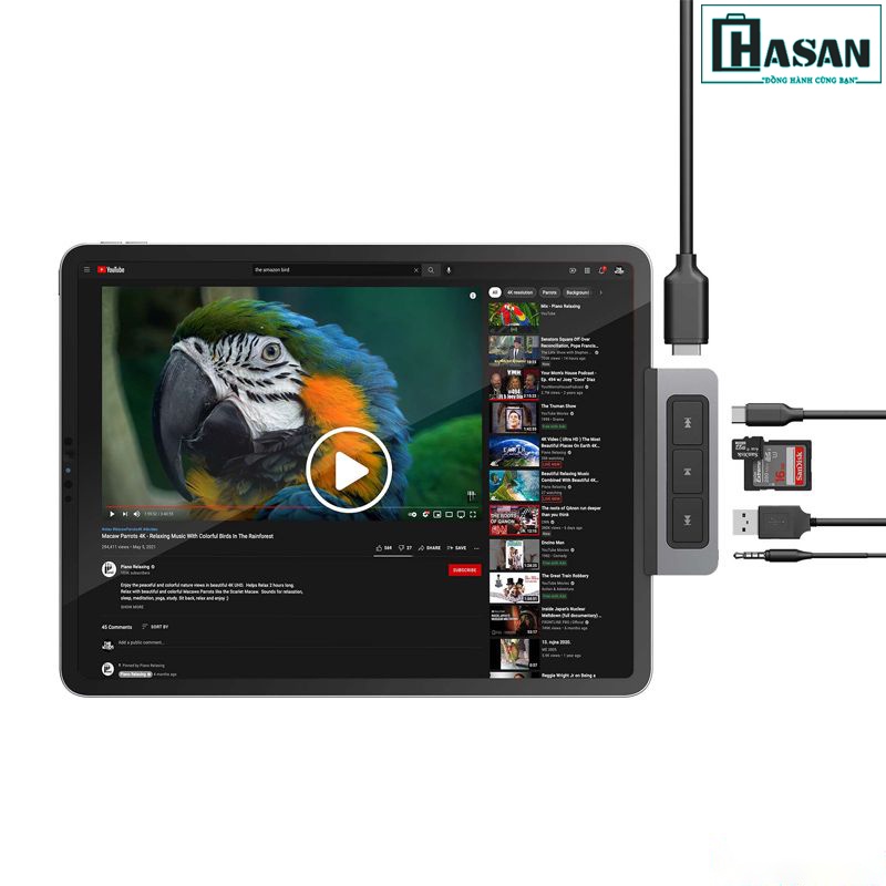 Cổng chuyển IPad đa phương tiện HYPERDRIVE Media 6 in 1 HDMI 4K/60Hz USB-C HUB - HD449