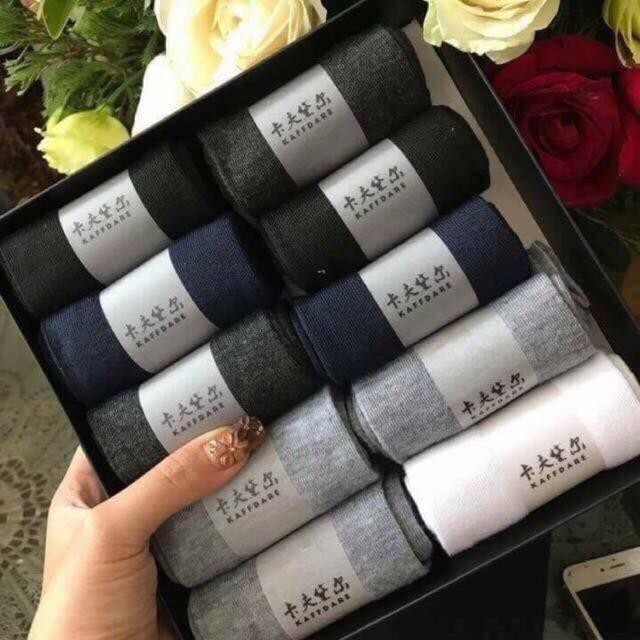 Hộp 10 đôi tất/vớ sợi tre công nghệ nano khử mùi, chống thối hiệu quả để dùng hoặc làm quà tặng