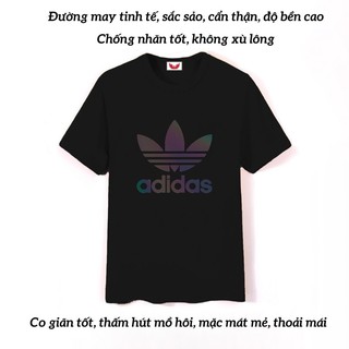Áo Thun Phản Quang Unisex Tay Lỡ Form Rộng Logo Adida Cho Nam Nữ Hai Màu Trắng Đen, Labibi