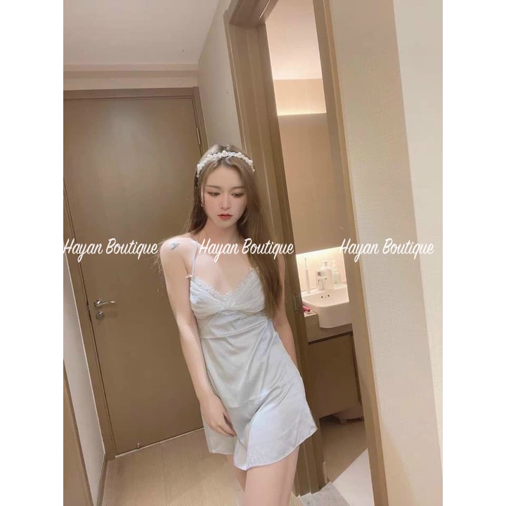 Váy ngủ sexy ren nợ chéo ngực, đầm ngủ gợi cảm quyết rũ #HT152
