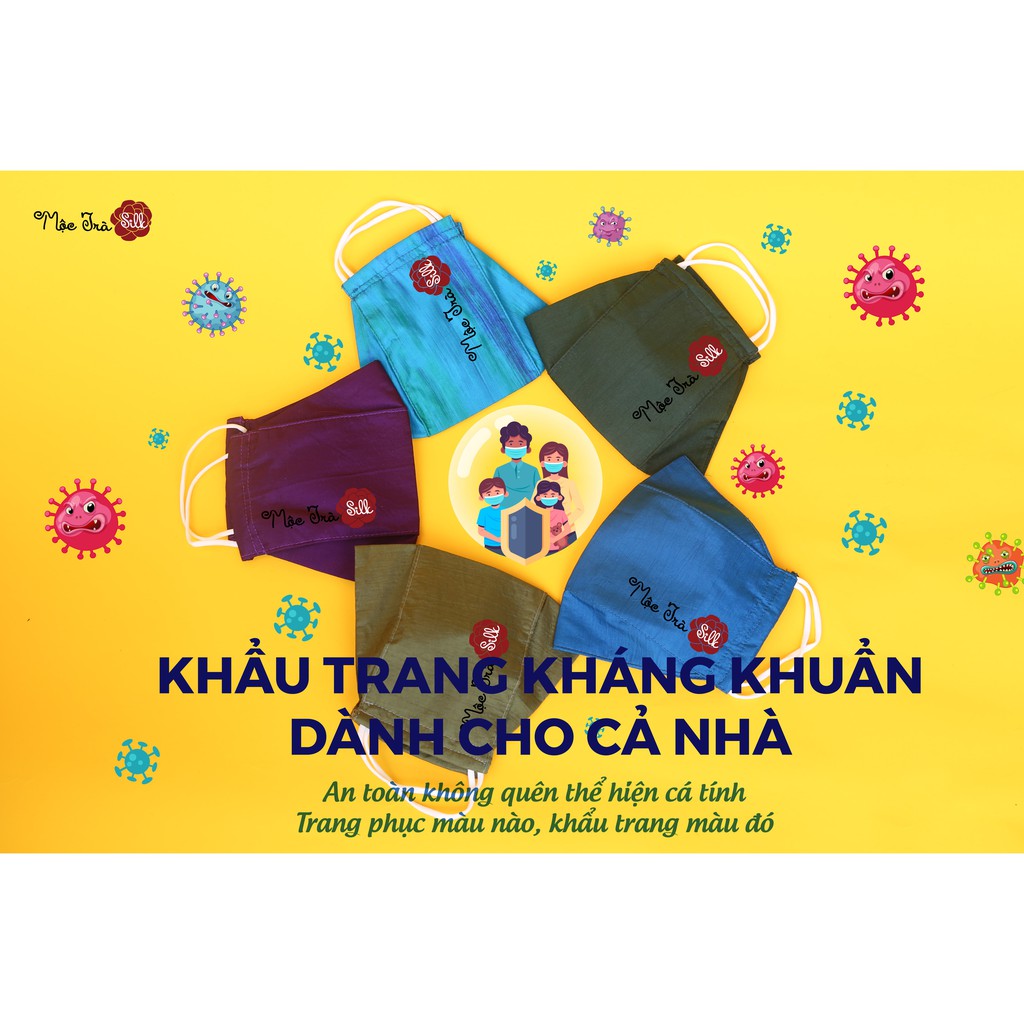 Khẩu Trang Tơ Tằm 2 Lớp Mộc Trà Silk