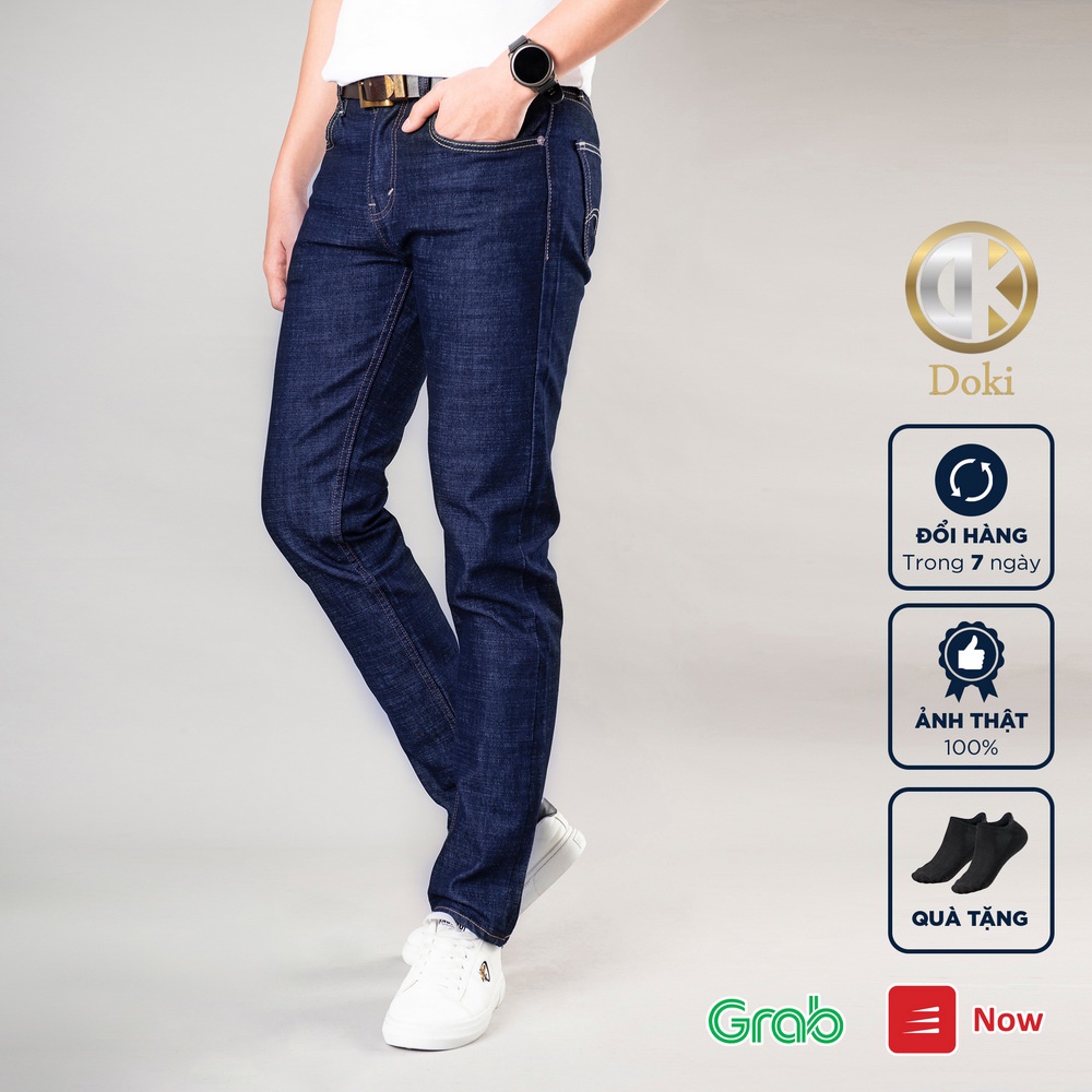Quần Jean Nam Cao Cấp Màu Tím Than XT-01, Quần bò nam dáng ôm, chất vải co giãn thoải mái - Doki Store