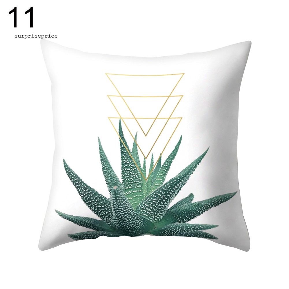 Vỏ gối tựa lưng ghế xe hơi/sofa hình lá/xương rồng/chim hồng hạc mùa hè