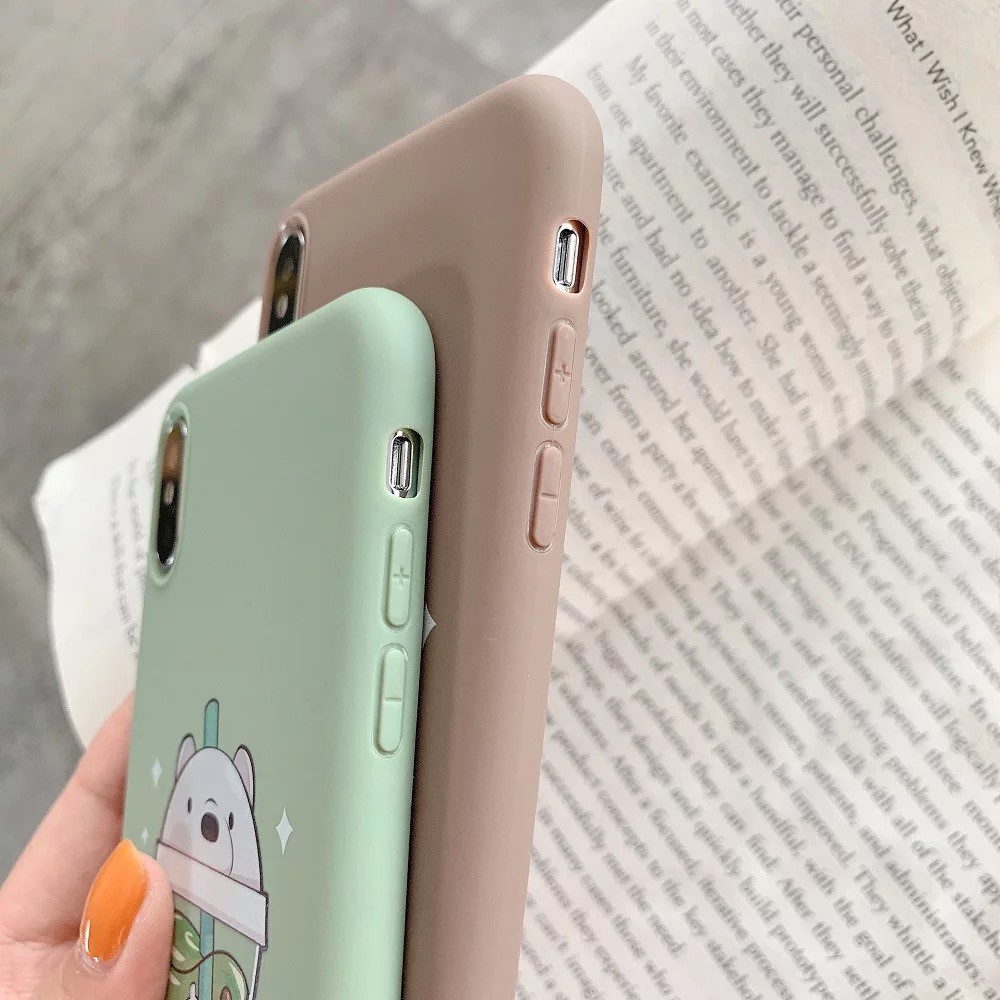 Ốp iPhone silicon TPU mềm in hình ly trà sữa dễ thương cho iPhone 6/ 6S/ 6 Plus/ 7/ 8 Plus/X/XS/XR/XS MAX