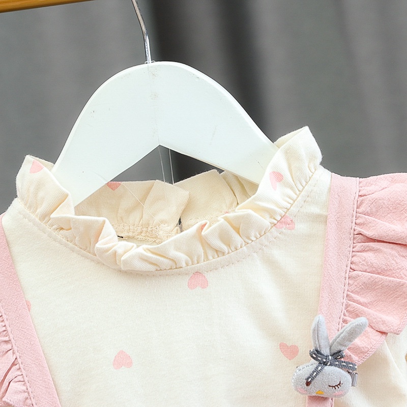 Đầm công chúa   tay dài viền ren bèo sành điệu cho bé 0-4 tuổi