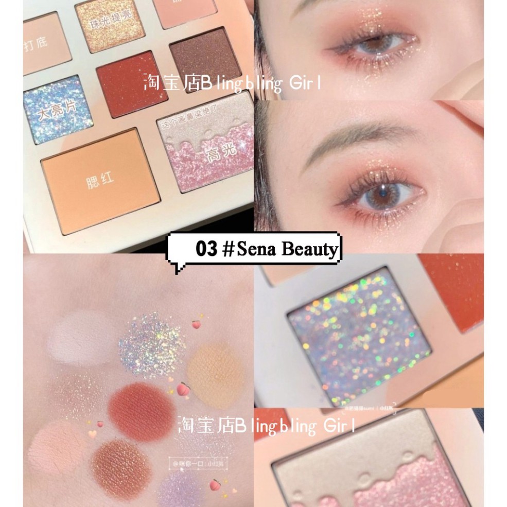 free ship Bộ Trang Điểm Dikalu Trà Sữa Bubble Time Gồm Phấn Mắt + Phấn Má + Hilight | BigBuy360 - bigbuy360.vn