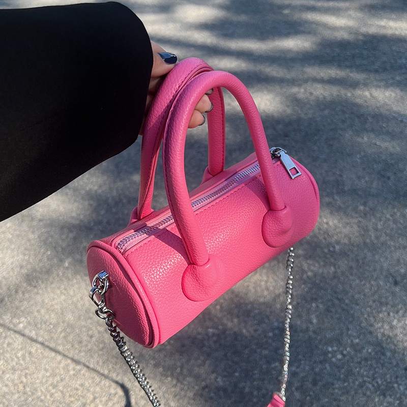 Túi Đeo Chéo Hình Trụ Màu Sắc Đơn Giản Phong Cách Hàn Quốc Thời Trang