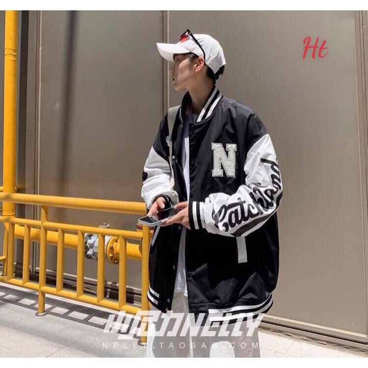 ÁoKhoác  Bomber phối tay N cat ❣️ chất liệu 2 chất nỉ + gió  lớp