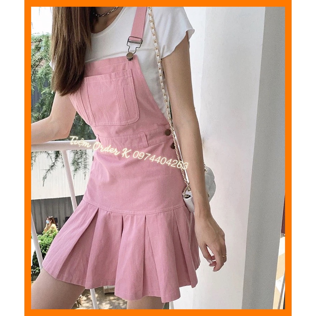 ♥️Váy Yếm Bò Hồng Pink,HườngSize S->2XL