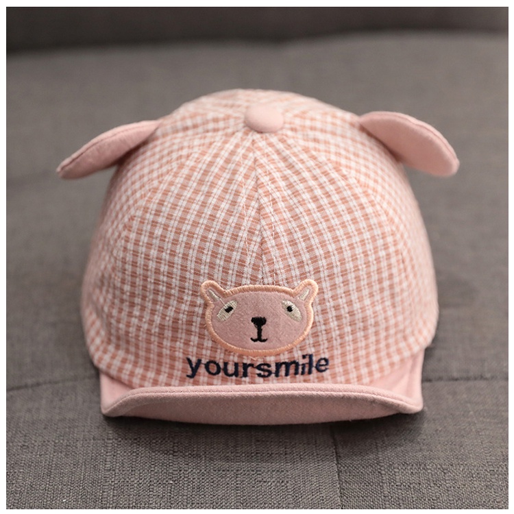 Mũ Lưỡi Trai Cho Bé Thêu Hình Dễ Thương Quai Dán Điều Chỉnh To Nhỏ Cho Bé Trai Bé Gái 3-15 tháng