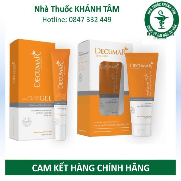 ! [NEW] Combo DECUMAR ADVANCED [Gel ngừa mụn, gel rửa mặt kiềm nhờn, kem chống nắng] (Decuma, advance) ! !