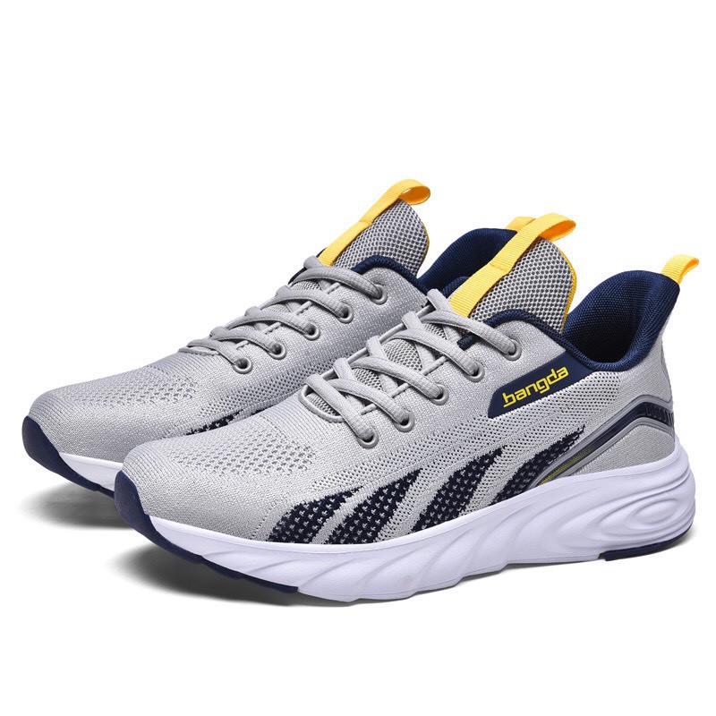 Giày thể thao nam cao cấp, giày chạy bộ tập GYM nam Hamishu - Màu xám, giày sneaker thể thao nam cao cấp