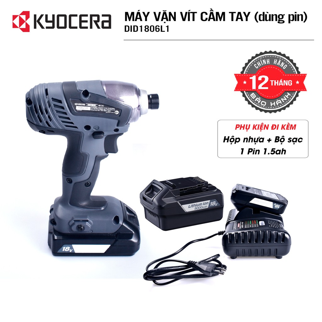 Máy bắn, bắt, vặn vít cầm tay RYOBI (KYOCERA)- DID1806L1