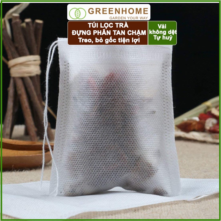 100 Túi lọc đựng phân tan chậm, 5,5x7cm, treo hoặc bỏ gốc tiện lợi, túi tự huỷ thân thiện môi trường |Greenhome