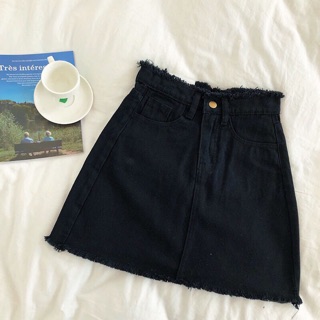 Chân váy jean đen