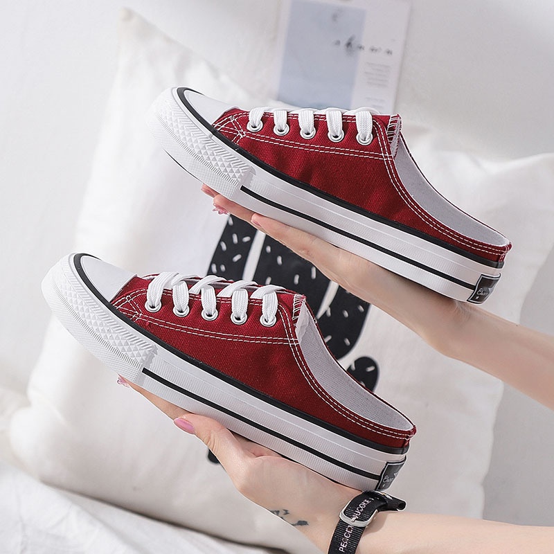 Giày Lười Vải Canvas Thời Trang Mùa Hè Năm 2021 Phong Cách Hàn Quốc Cho Nữ