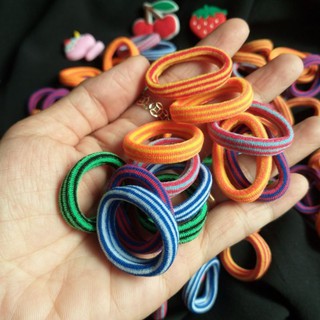 Túi 10 thun cột tóc sọc màu cho bé (cỡ 2-3cm)