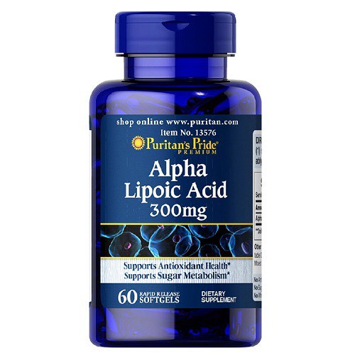 Viên uống chống lão hóa, trẻ hóa da, ngừa tàn nhang làm sáng da Puritan's Pride - Alpha lipoic acid 300mg 60v | WebRaoVat - webraovat.net.vn