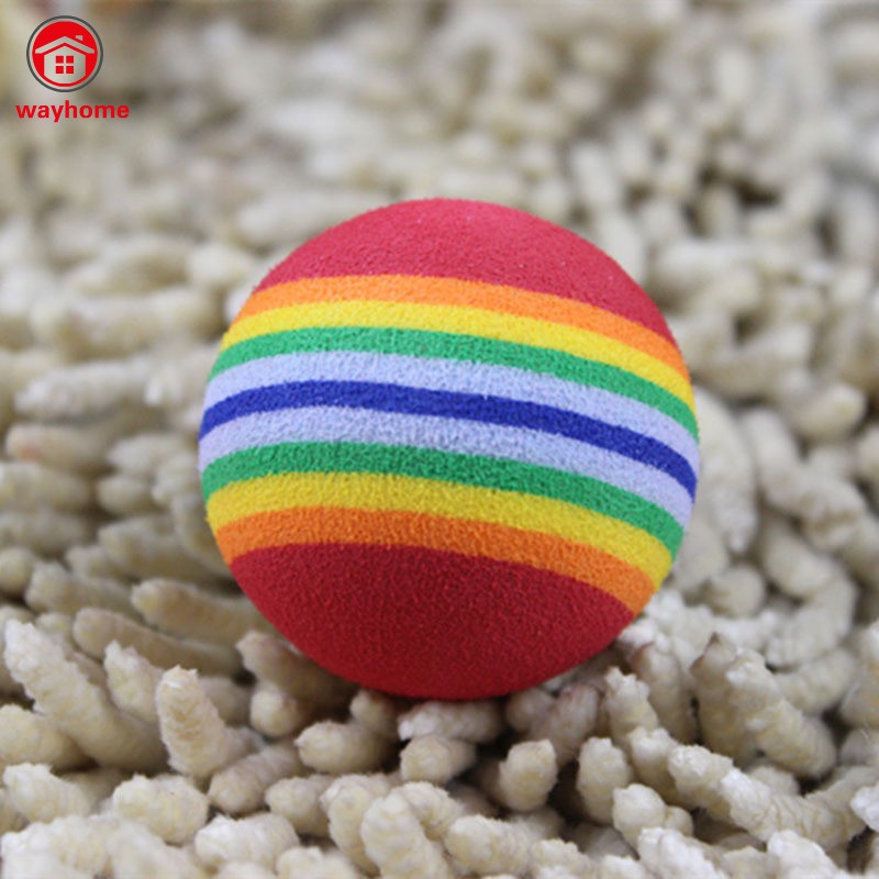 Banh đồ chơi 3.5CM màu cầu vồng sặc sỡ cho thú cưng