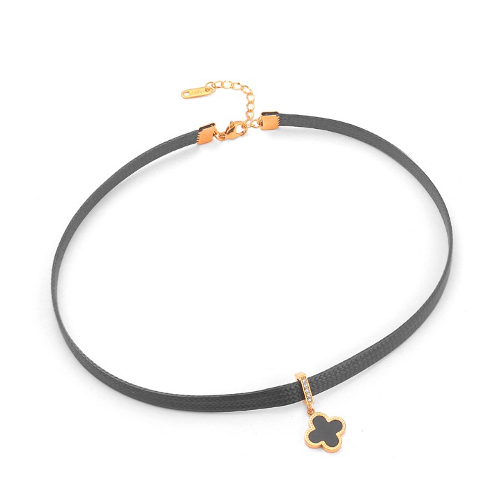VÒNG CỔ TITAN DÂY ĐEN THỜI TRANG CHOKER MẶT TN289 SIÊU ĐẸP BỀN MÀU
