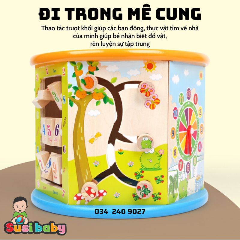 [KÈM QUÀ TẶNG] Hộp bận rộn đa năng 8in1 giáo dục sớm - Đồ chơi thông minh - Đồ chơi cho bé - Đồ chơi Montessori