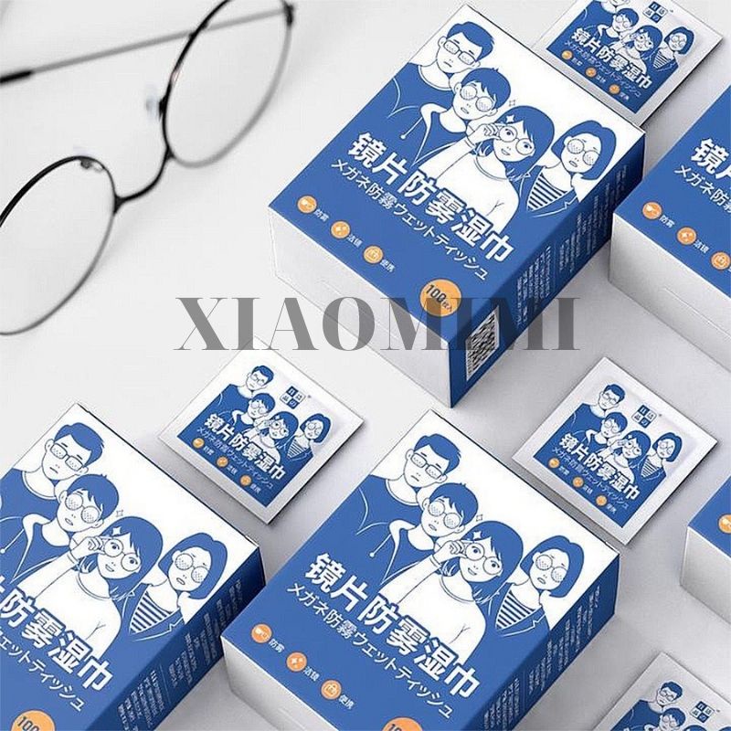 Khăn lau kính Nano hộp 100 miếng giấy lau kính chống bám hơi nước, lau sạch vân tay bụi bẩn XIAOMIMI P.209