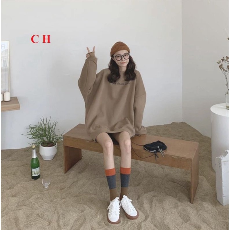 Áo khoác nỉ nữ , áo sweater màu nâu in 3D chất nỉ cotton dày đẹp | BigBuy360 - bigbuy360.vn