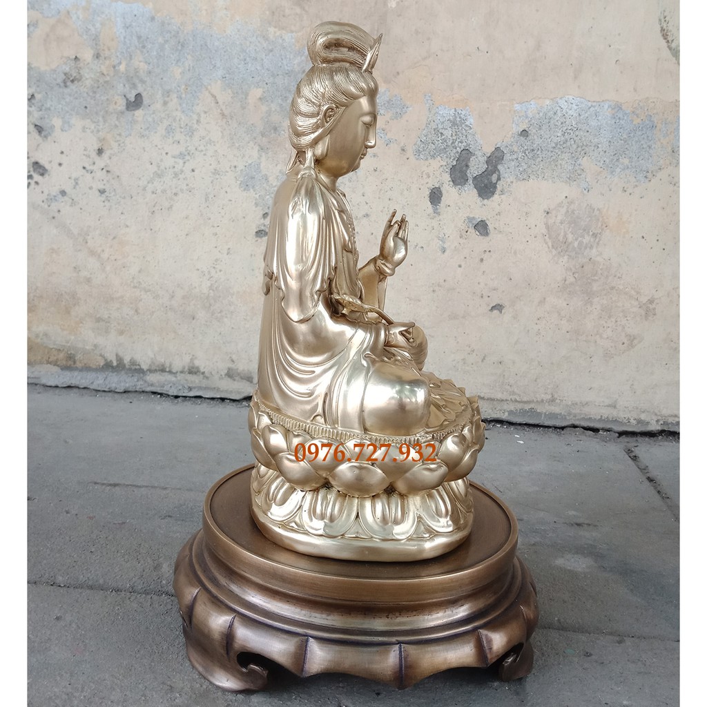 Tượng phật đại thế chí bồ tát cao 30cm bằng đồng vàng, bán tượng đại thế chí bồ tát