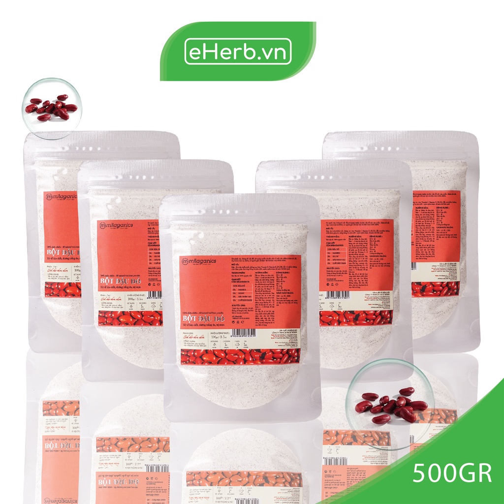 Combo 5 Bột Đắp Mặt Trắng Da Đậu Đỏ, Cám Gạo, Yến Mạch, Thuốc Bắc MILAGANICS 100gr