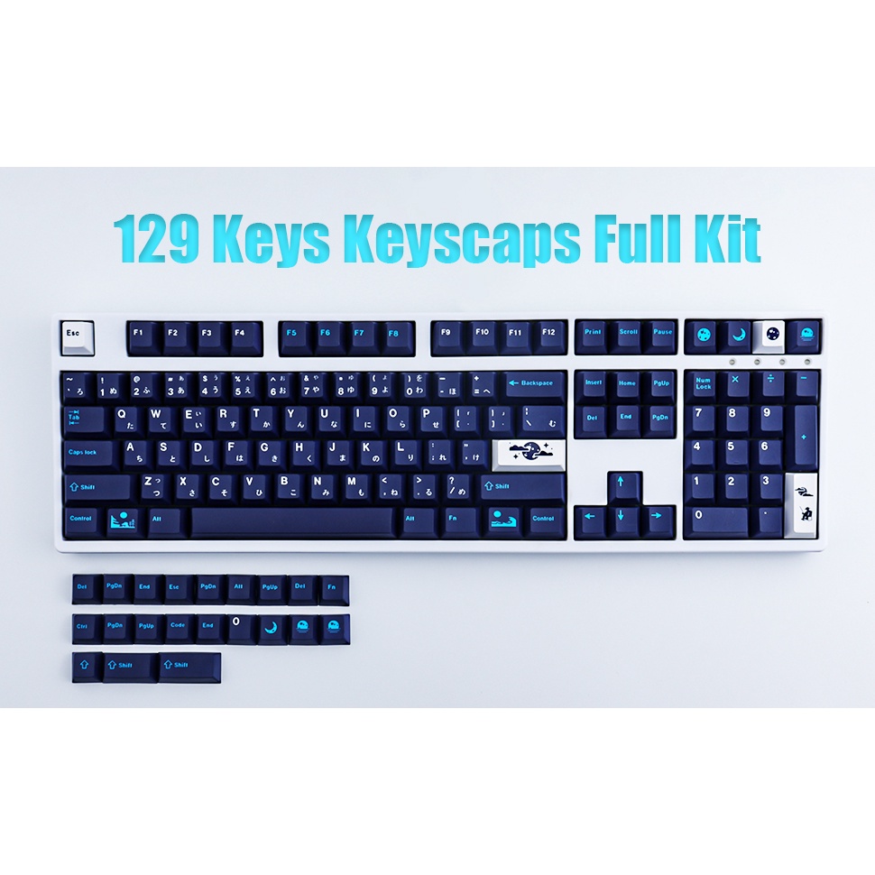 129 Nắp phím GMK Blue Moon Cherry Profile cá nhân hóa cho bàn phím cơ