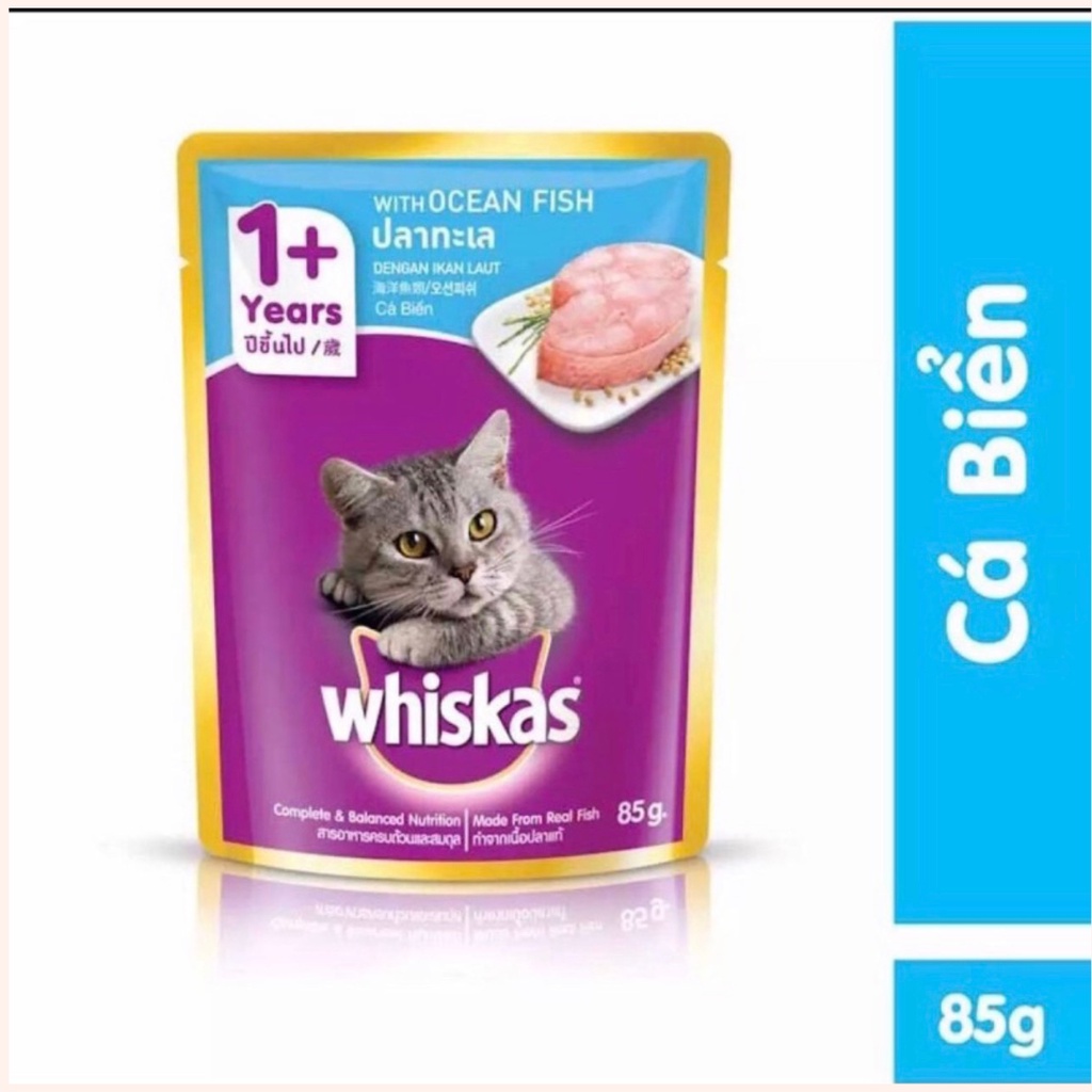 Pate WHISKAS Cho Mèo Lớn Và Mèo Con Dạng Gói 80Gr