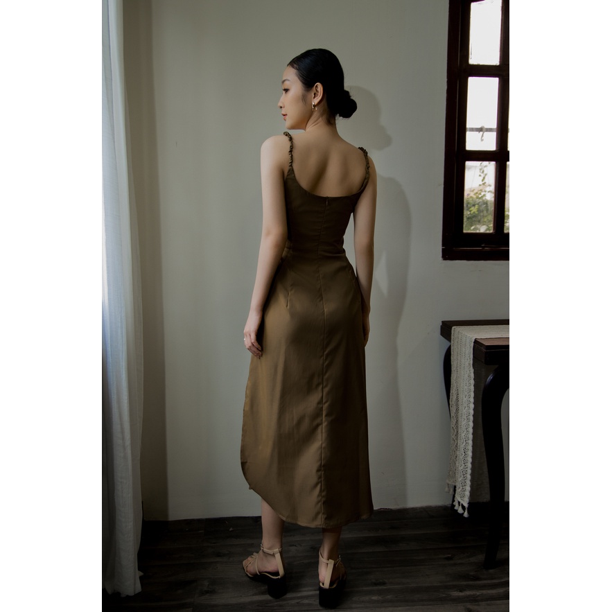 CoNIN-đầm hai dây nhún tôn dáng