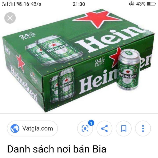 Bia Heineken xanh hsd đến 2020