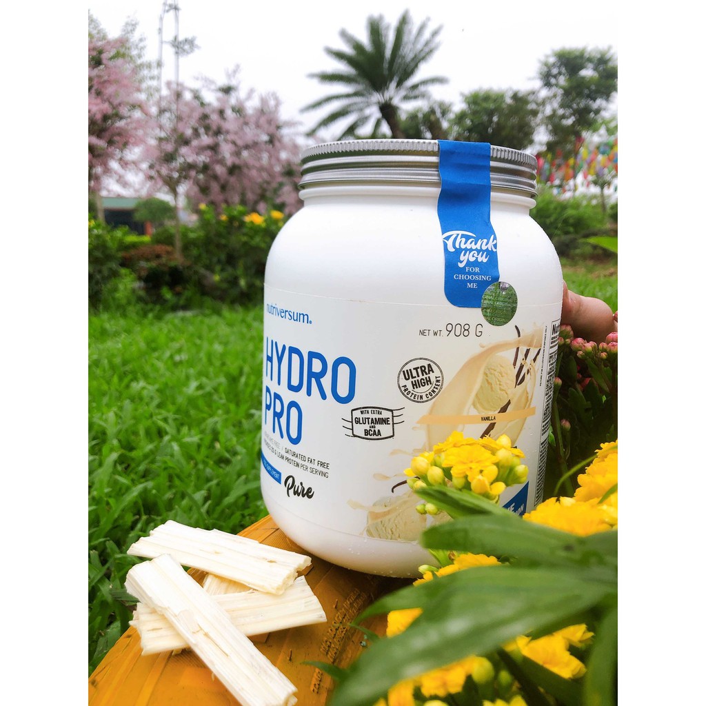 Wheyprotein hydrolyzed Hydro Pro Nutriversum, sữa tăng cơ chứa BCAAs tự do, 908g/36 lần dùng