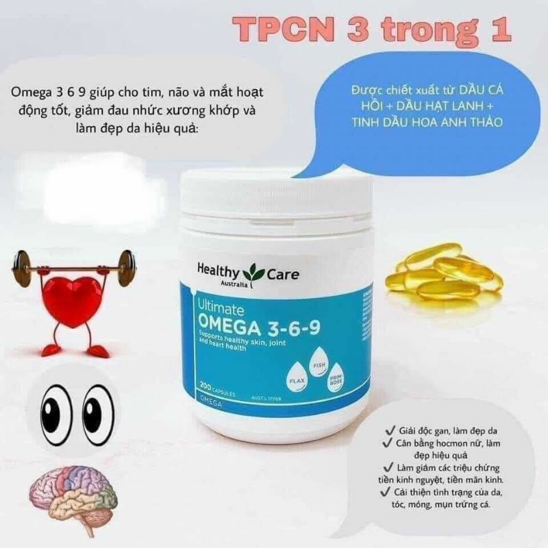 Viên uống Omega 369 Healthycare 200 viên