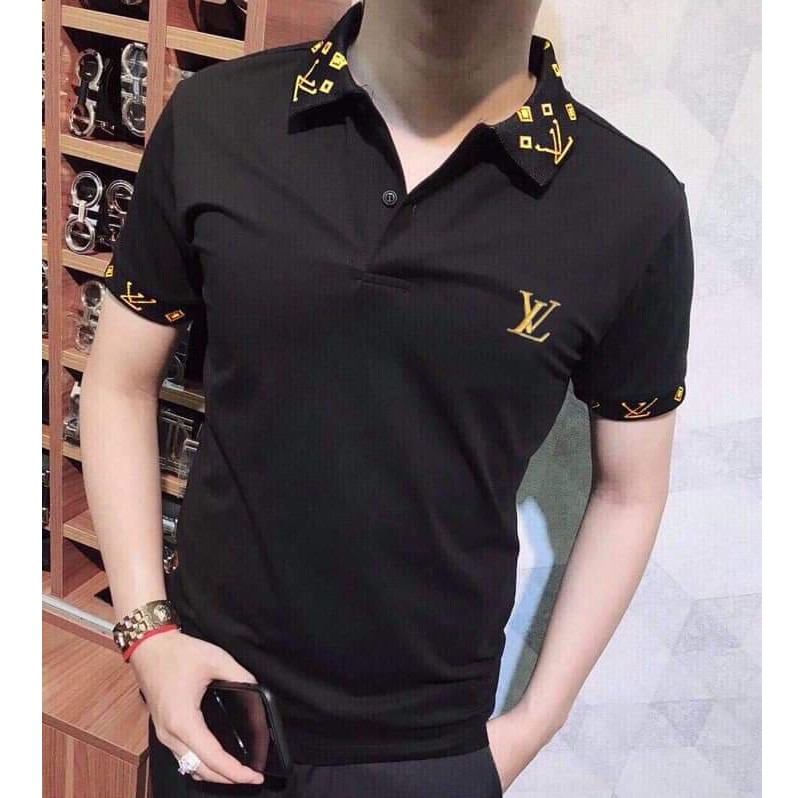 Áo thun nam ngắn tay cổ bẻ chất cotton 4 chiều cao cấp thoáng mát phối hình thời trang | BigBuy360 - bigbuy360.vn