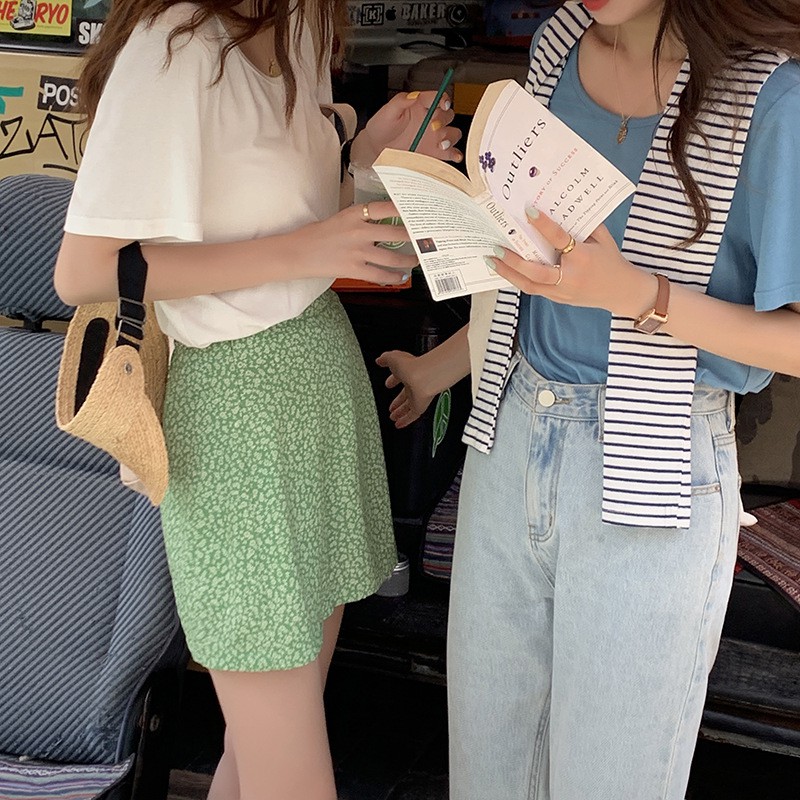 Áo thun trơn Ngắn tay nữ Áo phông nữ Cổ tròn Tay ngắn Cotton Basic Form rộng Ulzzang Hàn Quốc Thời trang | BigBuy360 - bigbuy360.vn