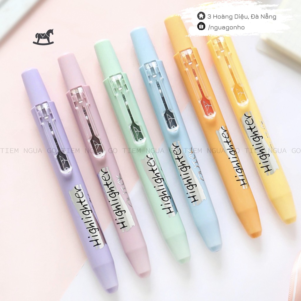 Bút bấm Highlight Pastel - Tiệm Ngựa Gỗ