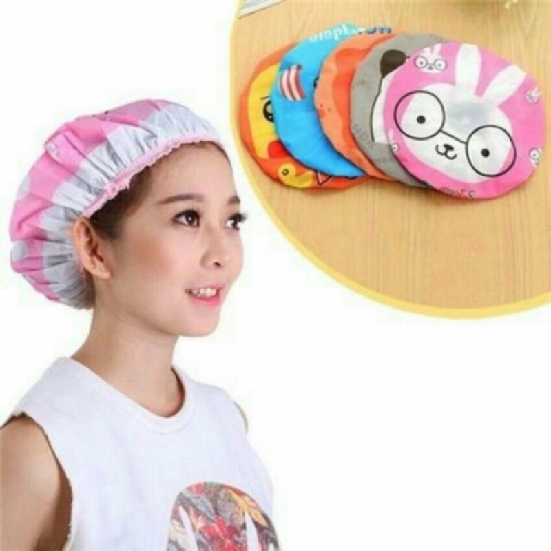 Mũ tắm chùm tóc chống thấm hình thú cute