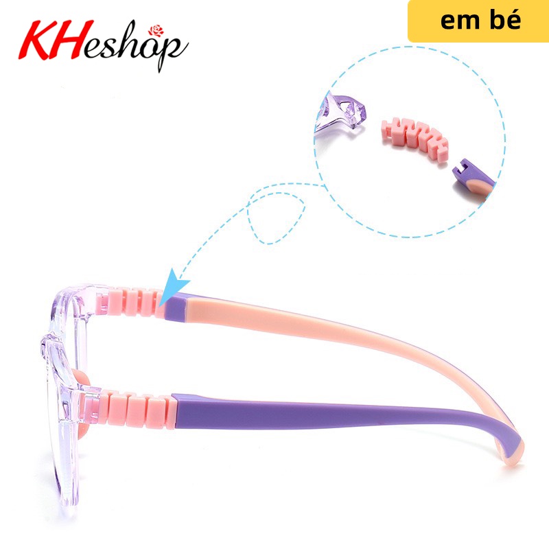 Kính Thời Trang gọng dẻo Silicone siêu bề tròng xịn chống ánh sáng xanh cho BÉ Yêu mã Y8812