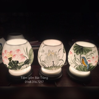 Đèn xông tinh dầu đế gỗ size to
