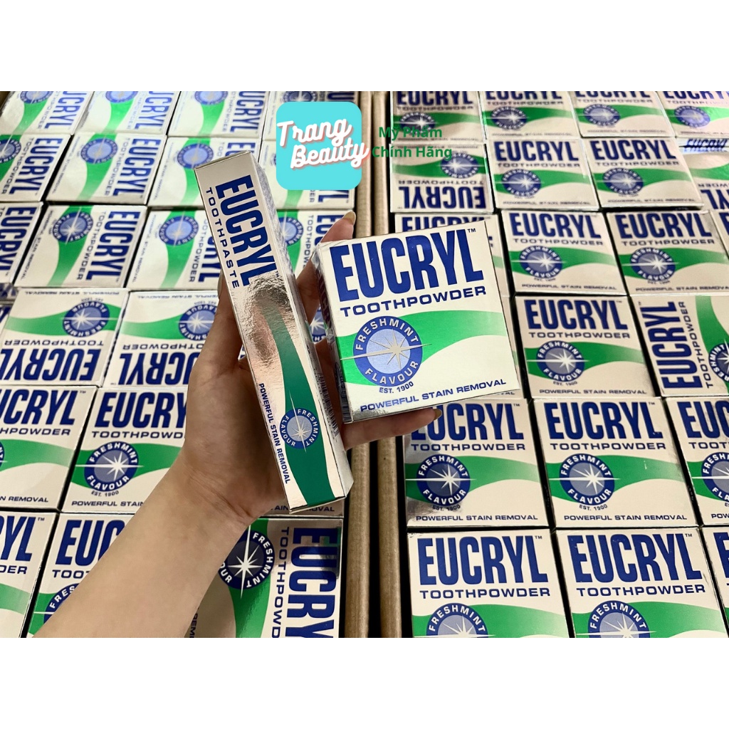 Bột Bạc Hà Làm Sạch Trắng Răng, Hơi Thở Thơm Mát Eucryl Toothpowder