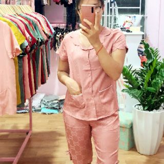 Bộ ngố lụa gấm nohk họa tiết GC