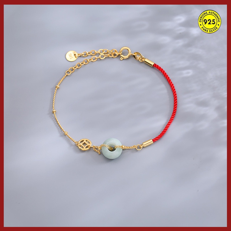 Vòng tay dây bện màu đỏ thời trang