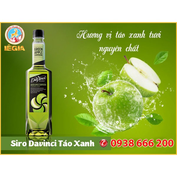 SIRO DAVINCI TÁO XANH 750ML (GREEN APPLE SYRUP)